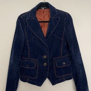 Patricia Pepe Velvety Corduroy 2-button Navy Blue Blazer Jacket Size 42*